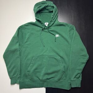 Nike Green Swoosh Club Fleece Hoodie Sweatshirt Active Men’s Size MEDIUM